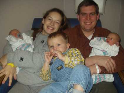  - 03 12  6  Our Family says Ryan w Anne and the children the day after the twins born H317 W422
